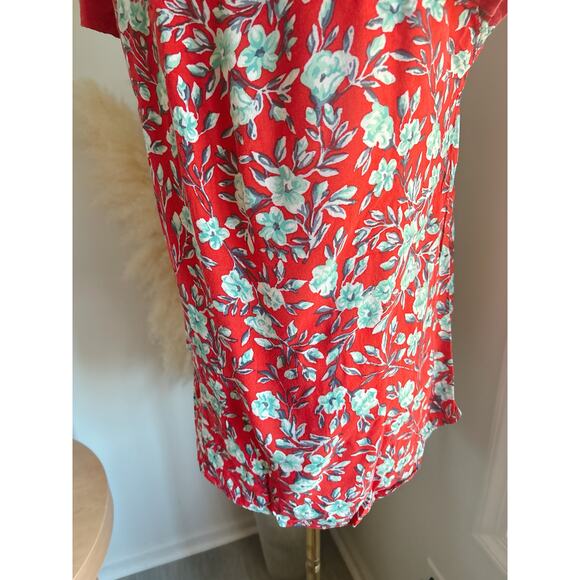 Anthropologie Meadow Rue Red Floral Cap Sleeve Top XS Feminine Boho Blouse - Picture 7 of 9
